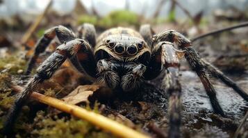 AI generated Photo of Bird Spider on a ground. Generative AI