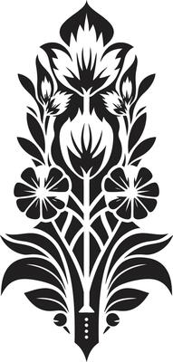 Opulent Bloom Tracery Decorative Floral Line Retro Vine Scrolls Line Vector Emblem
