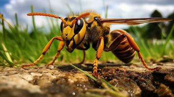 AI generated Photo of Hornet on a ground. Generative AI