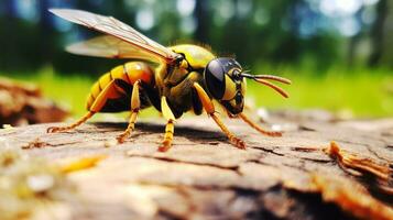 ai generado foto de pino sawfly en un suelo. generativo ai