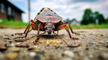 AI generated Photo of Stink Bug on a ground. Generative AI