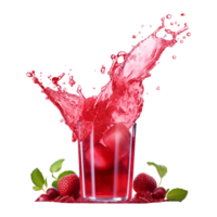 AI generated Realistic glass of red juice isolated on transparent background png