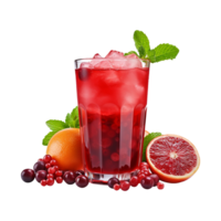 AI generated Realistic glass of red juice isolated on transparent background png