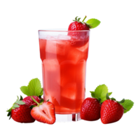 AI generated A glass of strawberry juice isolated on transparent background png