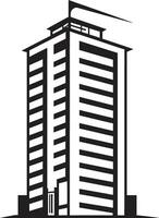 Metropolitan Marvel Matrix Multifloor Cityscape Vector Icon Downtown Essence Symphony Multifloral Building Vector Logo