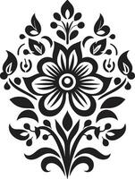 Indigenous Bloom Decorative Ethnic Floral Logo Heritage Flourish Ethnic Floral Vector Design