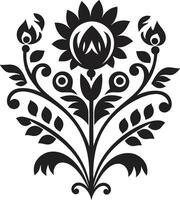 Tradition in Blossom Ethnic Floral Icon Design Rooted Elegance Ethnic Floral Vector Symbol