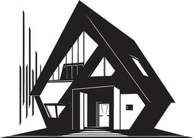 Sleek Living Mark Minimal House Vector Icon Minimalist Living Icon House Design Vector Emblem