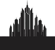 Metropolitan Heights Sketch Cityscape Building in Vector Icon Downtown Skyscraper Outline Multifloor Cityscape Vector Logo