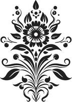 Folklore Blossom Ethnic Floral Symbol Design Customary Flourish Ethnic Floral Logo Icon vector