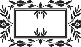 Symmetric Petal Mosaic Geometric Floral Icon Botanical Grid in Black Vector Design