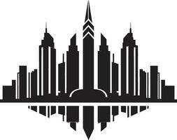 Metropolitan Structure Sketch Multifloor Vector Logo Icon Skyline Tower Blueprint Cityscape Multifloor Vector Design