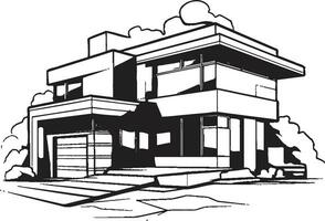 Robust Dwelling Symbol Bold House Sketch in Vector Format Strong Outline Mark Thick House Design in Logo Icon