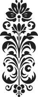 Rustic Vine Tracery Decorative Line Emblem Graceful Bloom Outlines Line Vector Design