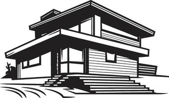 Stalwart Living Crest Bold House Outline Vector Icon Firm Residence Symbol Thick House Sketch Emblem