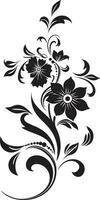 cautivador mano dibujado composiciones negro vector juguetón floral diseños icónico logo elemento