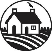 Pastoral Residence Mark Farmers House Vector Icon Countryside Dwelling Impression Farmhouse Vector Emblem