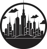 urbano multipiso impresión paisaje urbano vector logo icono rascacielos ciudad contorno multipiso vector logo diseño
