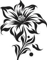 Graceful Vector Bloom Minimalist Black Logo Sleek Petal Abstraction Simple Handcrafted Icon