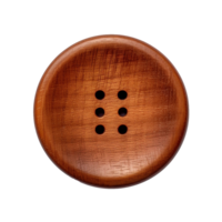 AI generated Round wooden button png isolated on transparent background