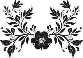 resumen pétalo patrones negro loseta floral logo estructurado jardín geométrico floral vector icono