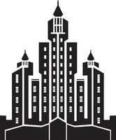 urbano tapiz alturas multipiso edificio en vector emblema ciudad paisaje de ensueño multipiso urbano vector icono