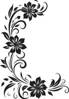 bloc de dibujo flores mano dibujado floral emblema botánico arte negro vector diseño