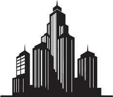 Skyline Visions Multifloor Urban Building Vector Icon City Vista Skylines Multiflore Building in Vector Emblem