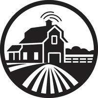 Rural Dwelling Impression Farmers House Vector Logo Pastoral Homestead Symbol Farmhouse Vector Icon Design