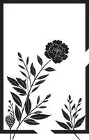 pulcro hecho a mano giro minimalista vector emblema resumen noir floraciones mano prestados negro logo