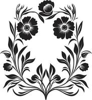 Abstract Petal Array Black Emblem Icon Tessellated Blooms Geometric Vector Pattern