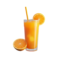 ai generado Fresco naranja Fruta jugo aislado en transparente antecedentes png