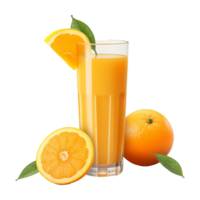 ai gerado fresco laranja fruta suco isolado em transparente fundo png