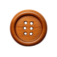 AI generated Round wooden button png isolated on transparent background