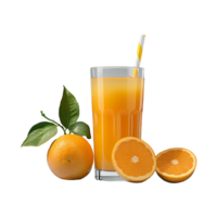 ai gerado fresco laranja fruta suco isolado em transparente fundo png