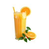 ai generado Fresco naranja Fruta jugo aislado en transparente antecedentes png