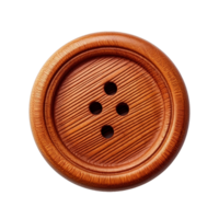 AI generated Round wooden button png isolated on transparent background