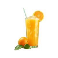 ai généré Frais Orange fruit jus isolé sur transparent Contexte png