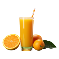 ai generiert frisch Orange Obst Saft isoliert auf transparent Hintergrund png