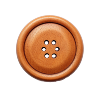 AI generated Round wooden button png isolated on transparent background