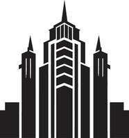 Skyline Multifloor Blueprint Cityscape Vector Icon Design Downtown Heights Illustration Multifloor Building in Vector Logo