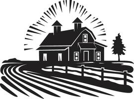 Harvest Homestead Design Farmhouse Vector Logo Icon Agrarian Abode Mark Farmers Farmhouse Vector Emblem