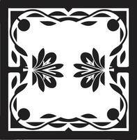 Abstract Garden Vector Tile Pattern Flower Tessellations Black Emblem Design