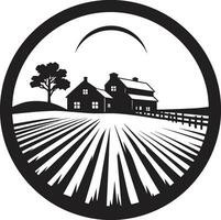 Pastoral Homestead Symbol Farmers House Vector Logo Harvest Oasis Residence Farmhouse Vector Icon Design