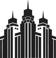 Downtown Skyscraper Outline Multifloor Cityscape Vector Logo Cityline Multifloor Impression Urban Vector Logo Design