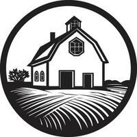 Farmers Haven Icon Farmers House Vector Emblem Agrarian Retreat Symbol Farmhouse Design Vector Icon