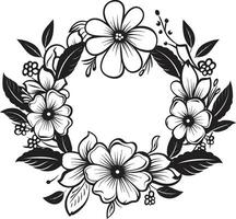 caprichoso Boda flores vector floral emblema moderno floral elegancia negro Boda logo diseño