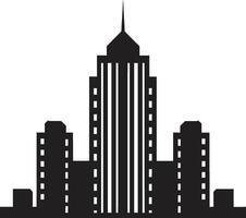 metrópoli líneas de torre multipiso paisaje urbano vector icono urbano tapiz alturas multipiso edificio en vector emblema