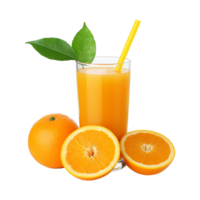 ai gerado fresco laranja fruta suco isolado em transparente fundo png