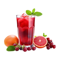 AI generated Realistic glass of red juice isolated on transparent background png